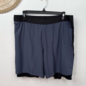 Skora Men's Running Shorts Size L Blue Gray Quick-Dry Built-In Liner Pockets